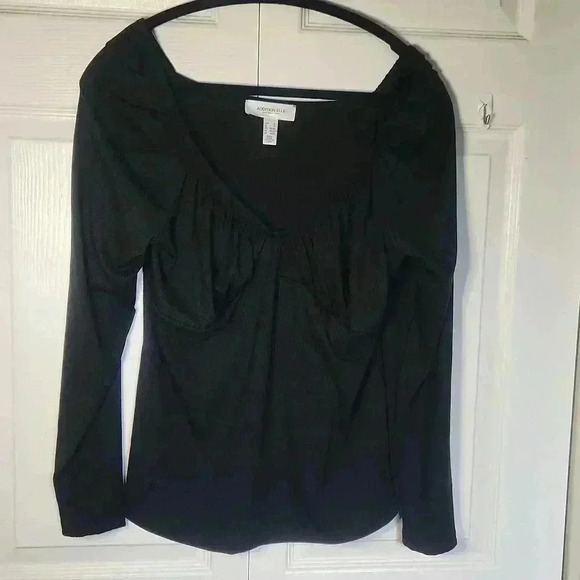 Penningtons Addition Elle Black Sweetheart Long Sleeve Knit Stop Size  1x - Picture 1 of 8